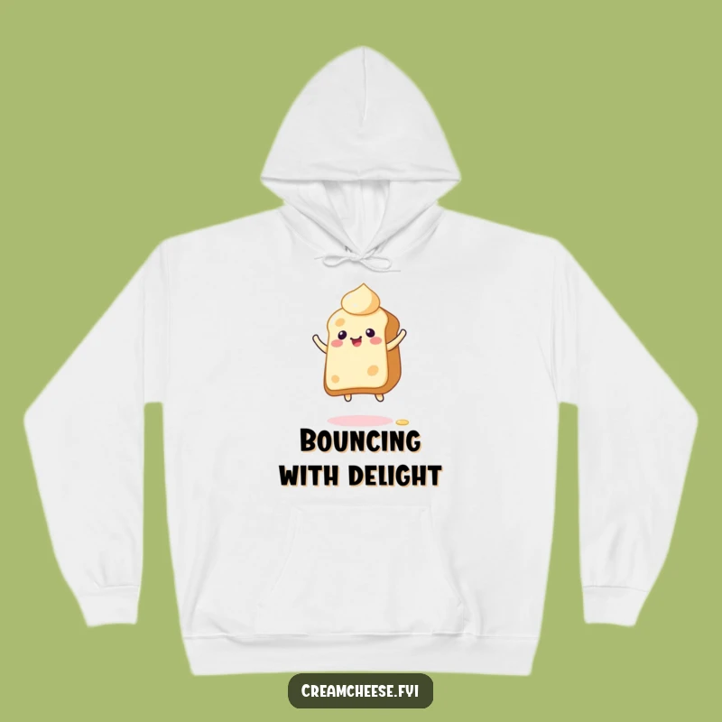 Funny Giddy Cream Cheese Toast Hoodie: Cozy Up with Bouncing Humor