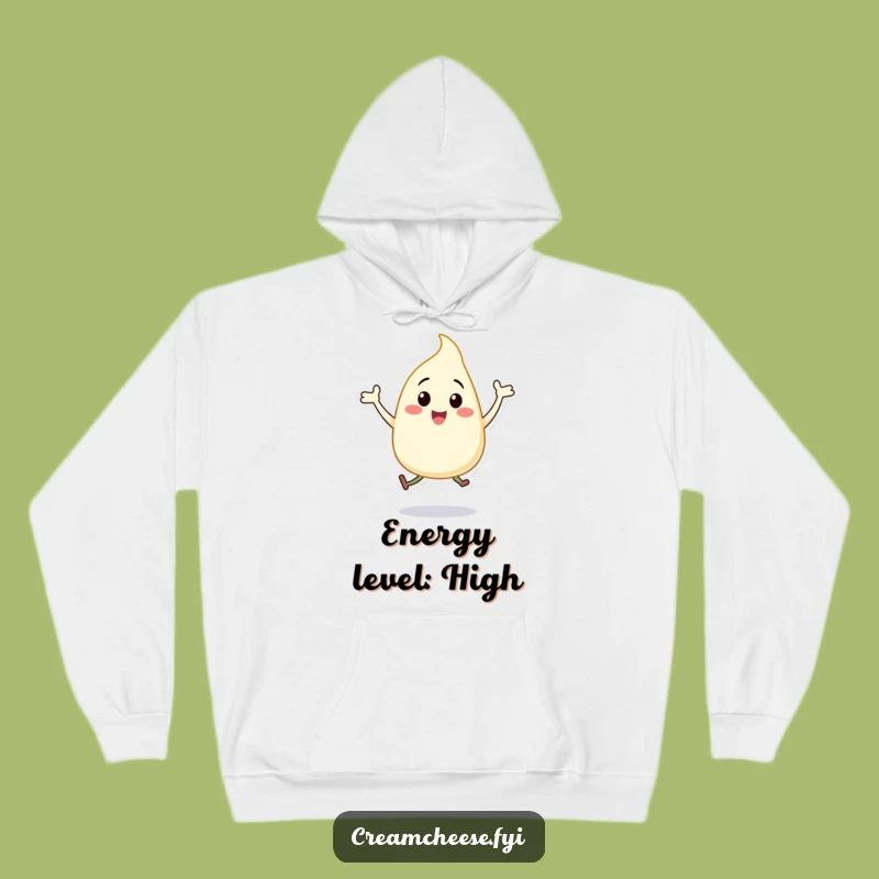 Cozy Funny Cream Cheese Dollop Hoodie Happy Jumping Jacks Character