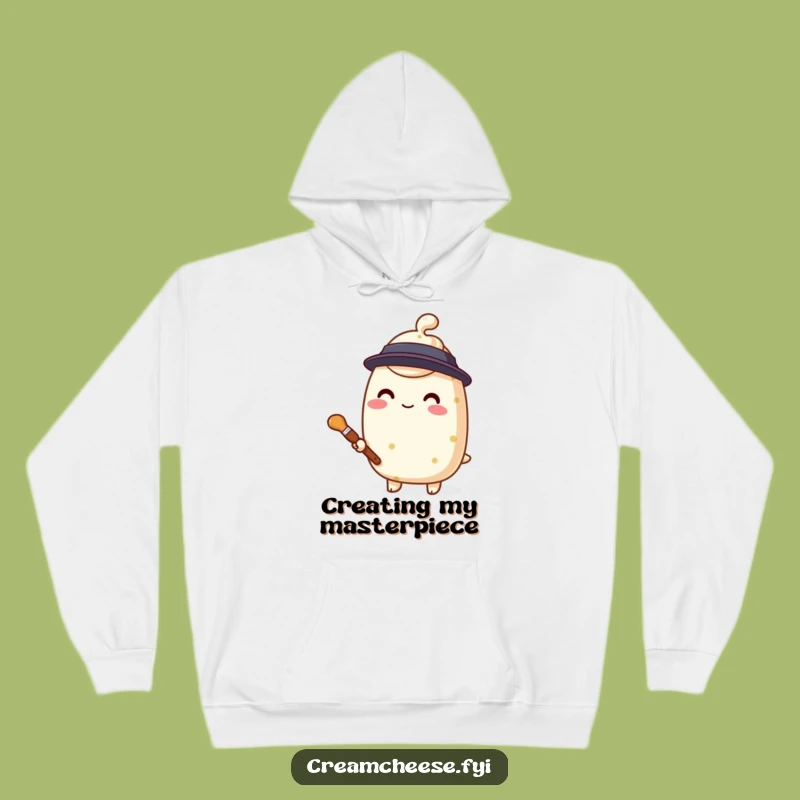 Cozy Funny Cream Cheese Painter Hoodie Stylized Character Art