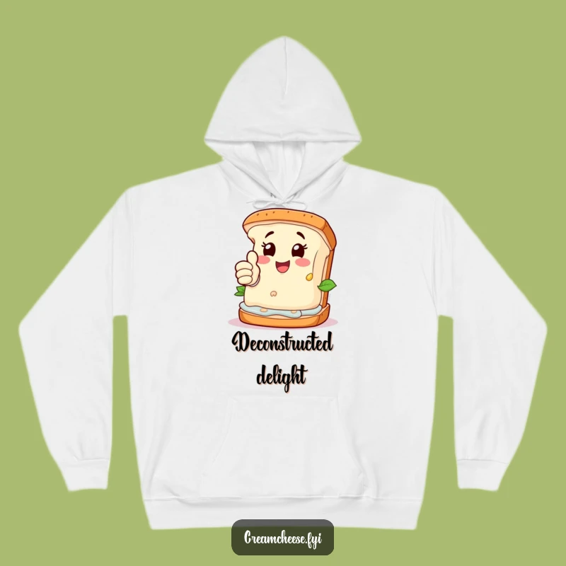 Funny Cream Cheese Sandwich Hoodie: Cozy & Approved - Happy Character Wear