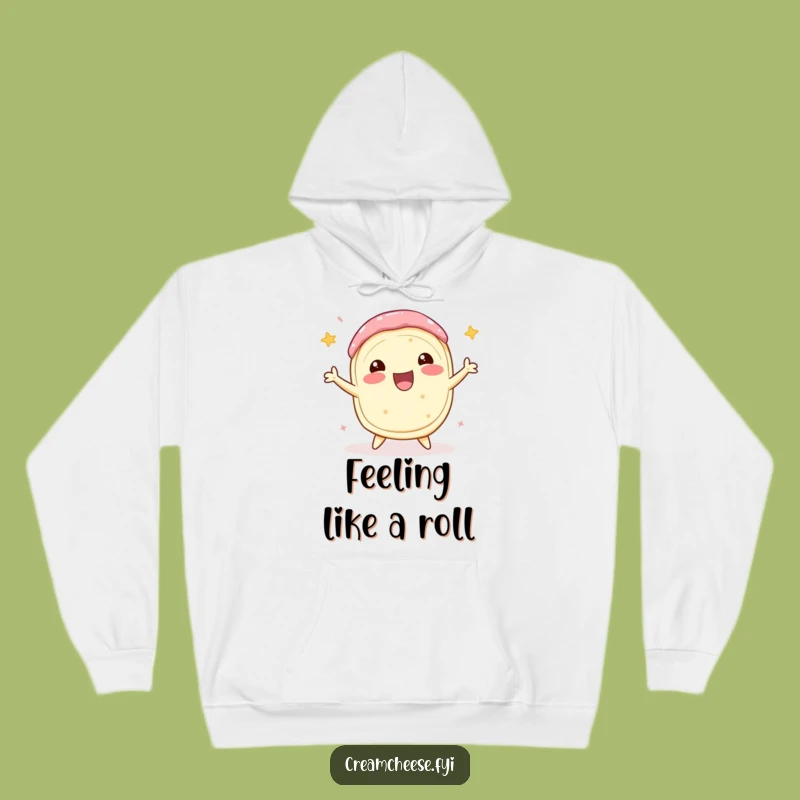 Funny Cream Cheese Roll Spin Hoodie: Delighted Dairy Sweatshirt, Cozy Gift