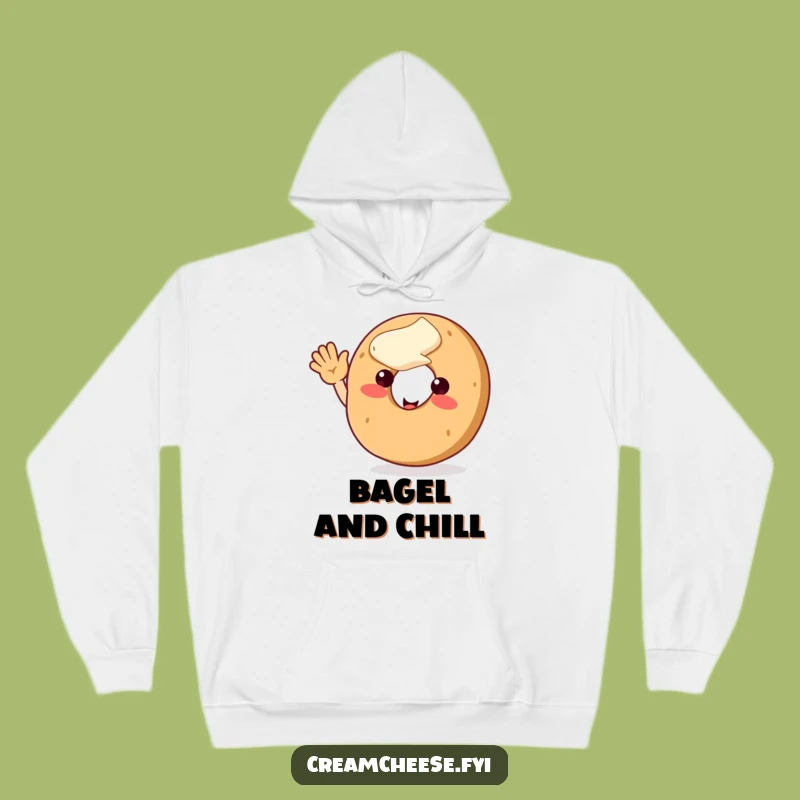 Funny Bagel Greeting Hoodie - Cozy Character Apparel Funny Gift