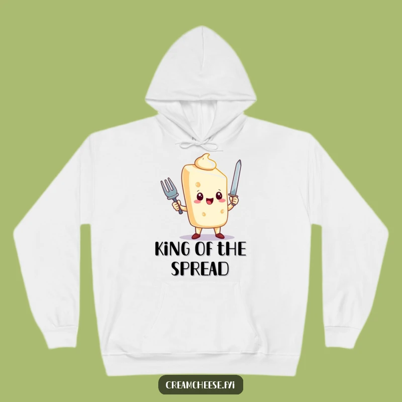 Funny Cream Cheese Hoodie: Triumphant Hero Character, Cozy & Warm Gift