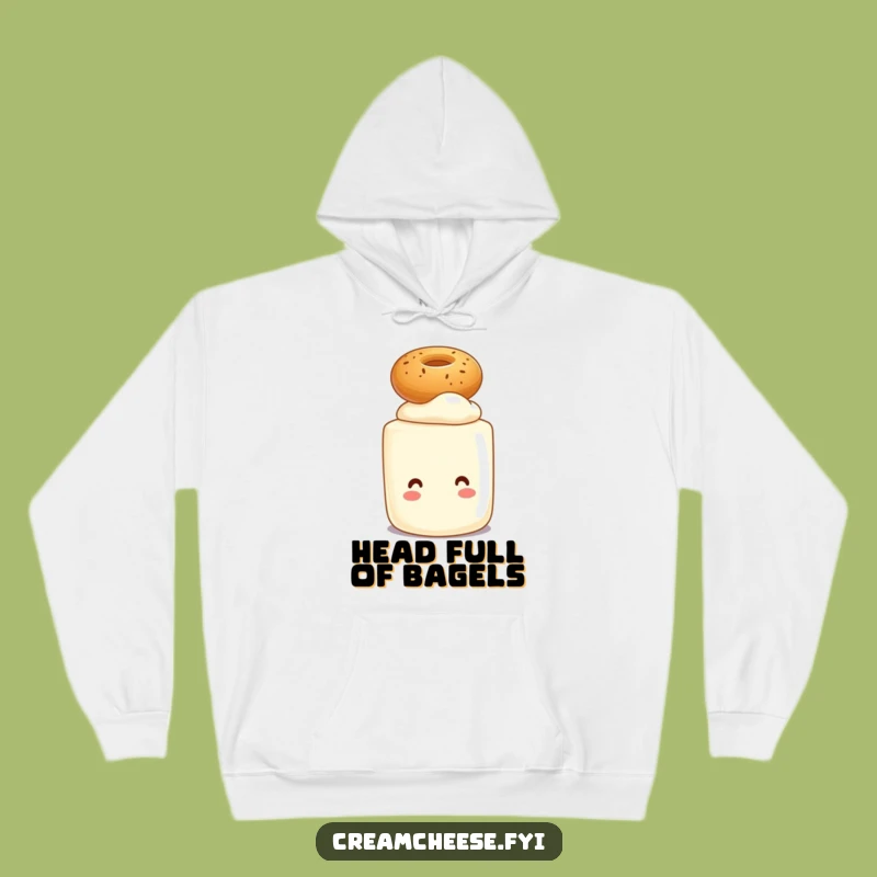 Cozy Funny Cream Cheese Bagel Balance Hoodie: Warm Breakfast Humor Gift