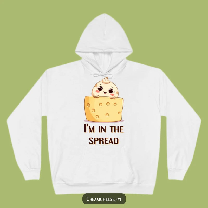 Funny Cream Cheese Hoodie: Cozy & Curious Character, Perfect Warm Gift for Cheese Lovers