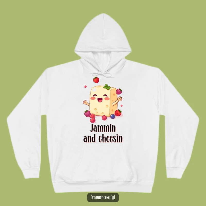 Cozy Funny Cream Cheese Hoodie - Warm Sweatshirt for Berry Loving Foodies