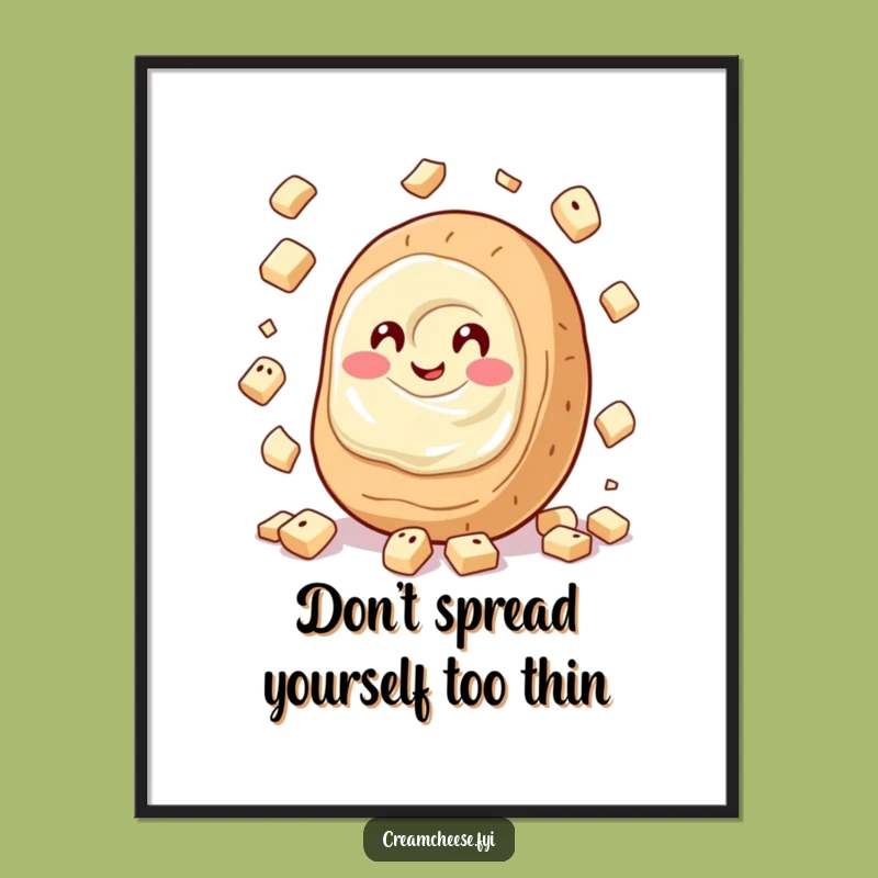 Free Printable Wall Art: Juggling Cream Cheese, Whimsical Kitchen Decor Downloadable