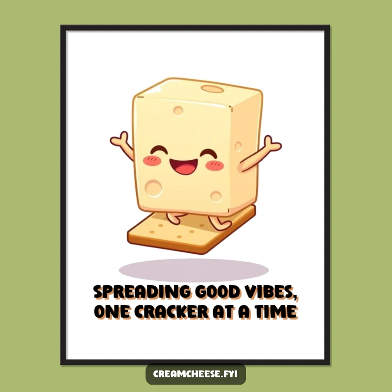 Free Printable Wall Art: Funny Cream Cheese Hop, Quirky Kitchen Decor Downloadable