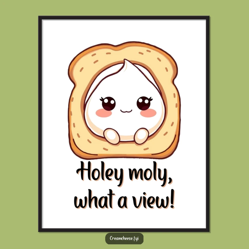 Free Printable Wall Art: Peeking Cream Cheese Humorous Downloadable Decor