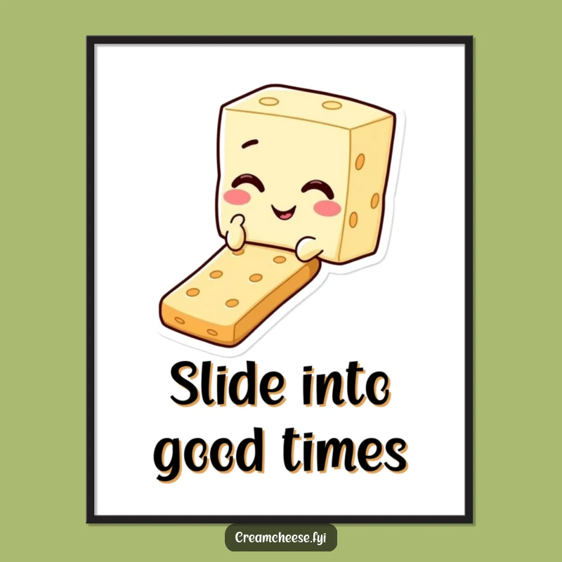 Funny Cream Cheese Cracker Art Free Printable - Witty Downloadable Decor