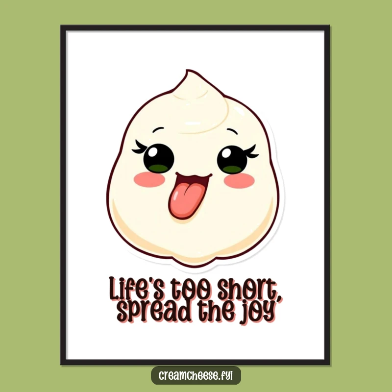 Funny Free Printable Wall Art: Cheeky Cream Cheese Dollop, Hilarious Downloadable Decor!