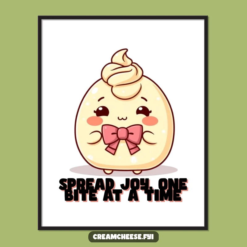 Funny Free Printable Wall Art: Cream Cheese Bow, Downloadable Decor Gift