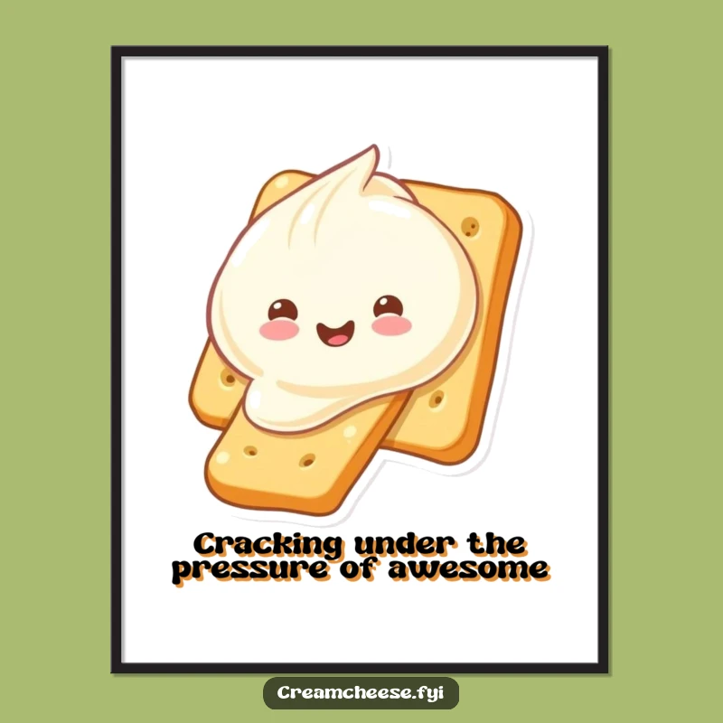 Funny Free Printable Wall Art: Cream Cheese Dollop Sliding - Quirky Downloadable Decor