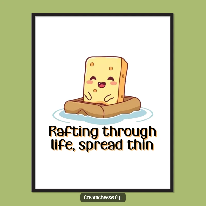 Funny Free Printable Wall Art: Cream Cheese Raft - Downloadable Quirky Decor
