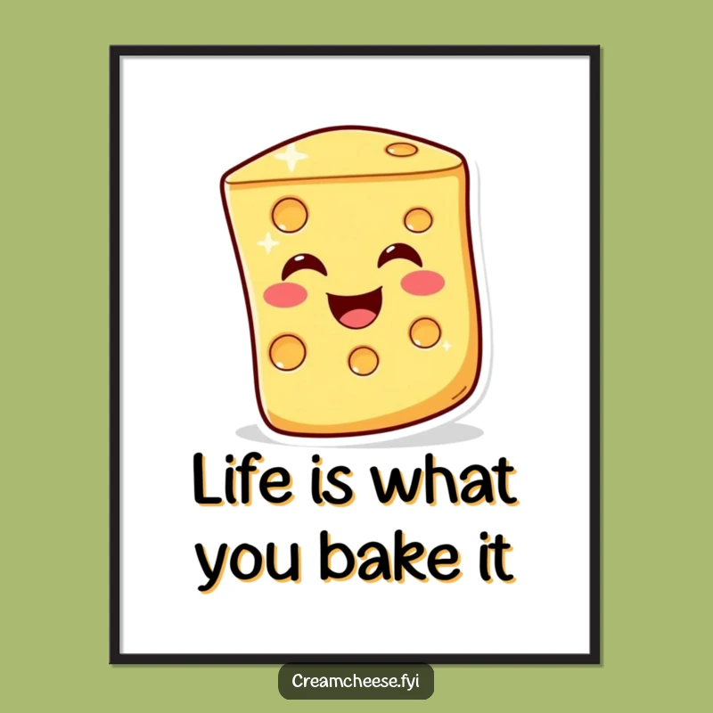 Funny Free Printable Wall Art: Winking Cheese Slice Downloadable Decor