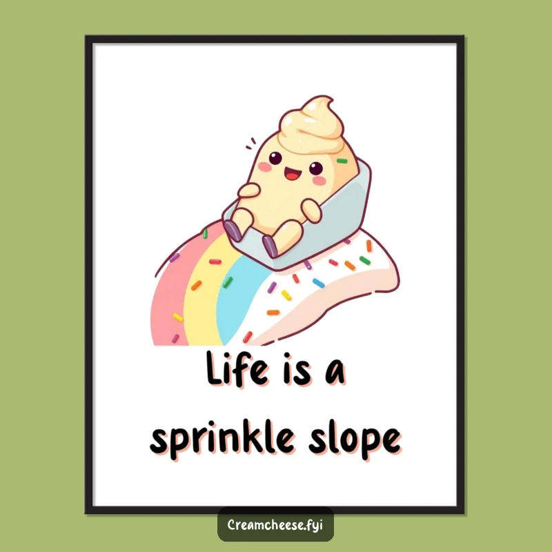 Free Printable Wall Art: Cream Cheese Sprinkle Slide - Cute Downloadable Decor!