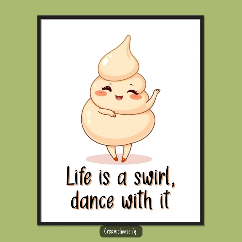 Free Printable Wall Art: Funny Cream Cheese Swirl, Artistic Kitchen Decor Downloadable