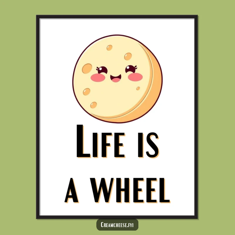 Funny Free Printable Wall Art: Spinning Cream Cheese Smile, Downloadable Whimsical Decor