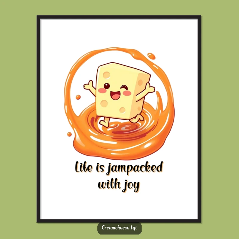 Funny Cream Cheese Jam Art Free Printable - Whimsical Downloadable Wall Decor