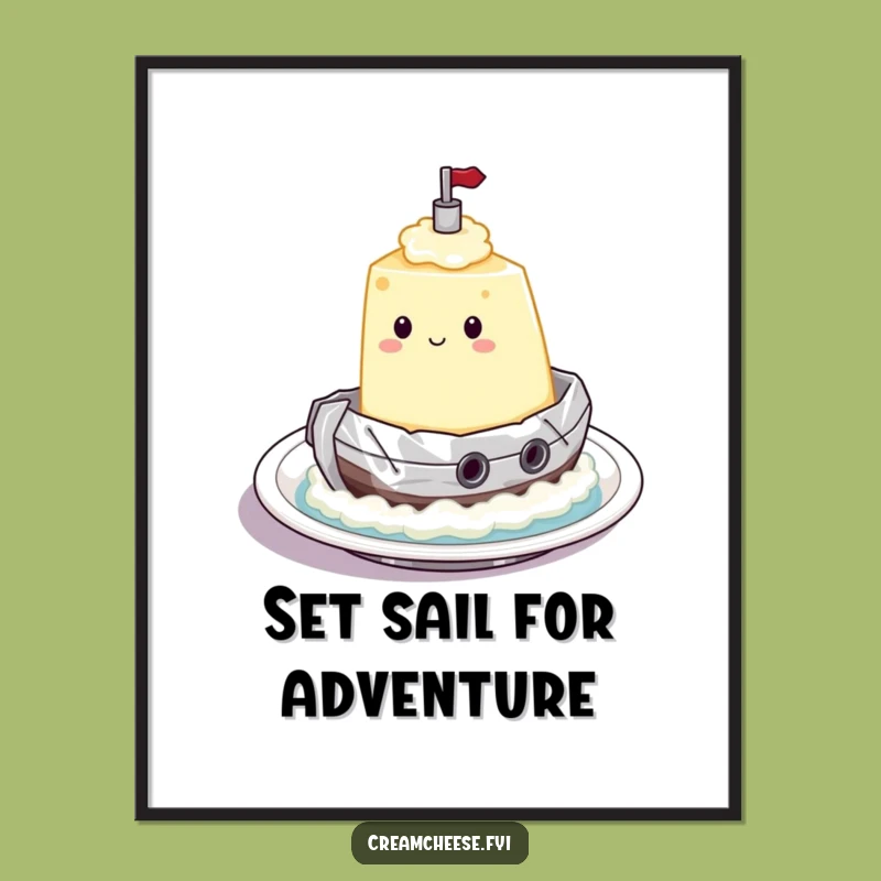 Funny Free Printable Wall Art: Cream Cheese Tugboat, Downloadable Decor