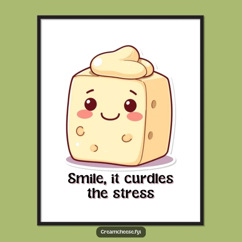 Friendly Cream Cheese Block Art: Free Printable Downloadable Smiles!