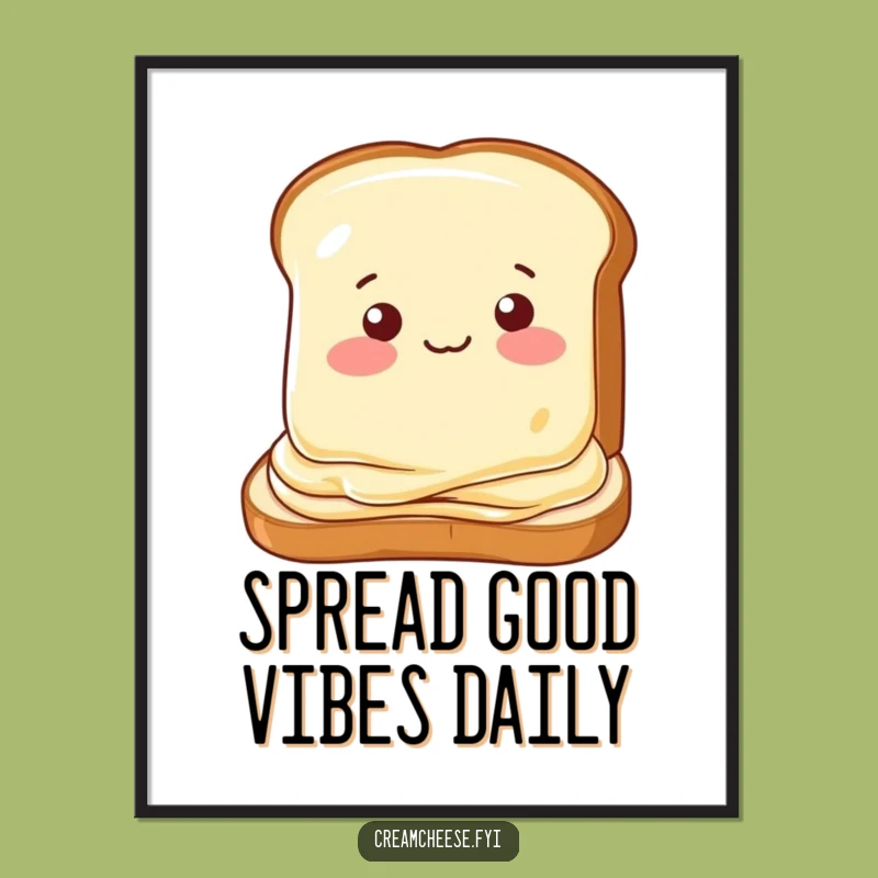Funny Free Printable Wall Art Winking Cream Cheese Toast Hilarious Downloadable Art