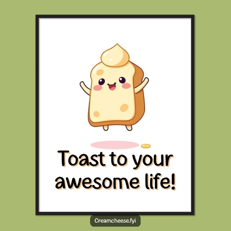 Funny Free Printable Wall Art: Bouncing Cream Cheese, Downloadable Decor Gift