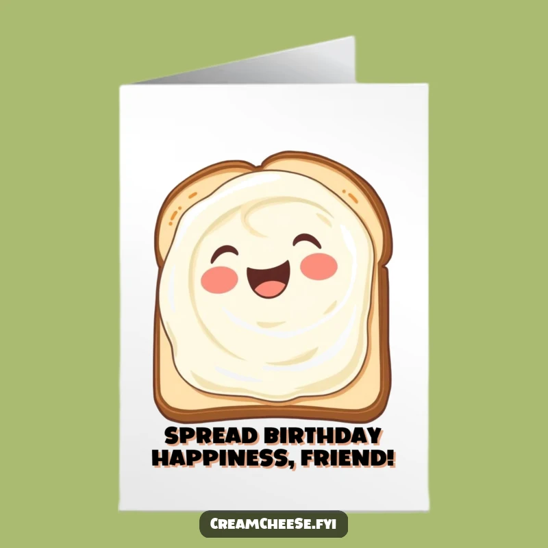 Free Printable Birthday Card: Cream Cheese Smear Funny Downloadable Gift