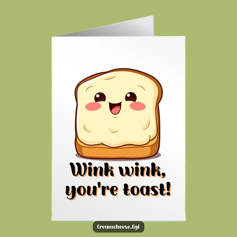 Free Printable Birthday Card: Cream Cheese Wink! Hilarious Spread Design, DIY Downloadable Gift.