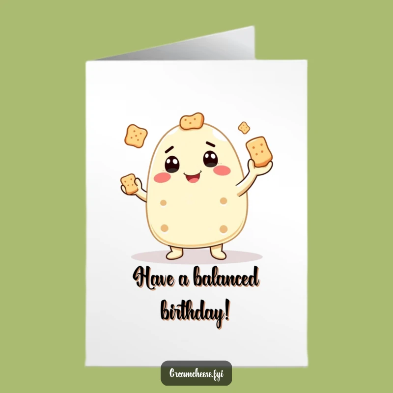 Free Printable Birthday Card Goofy Cream Cheese Juggler Funny Downloadable Gift