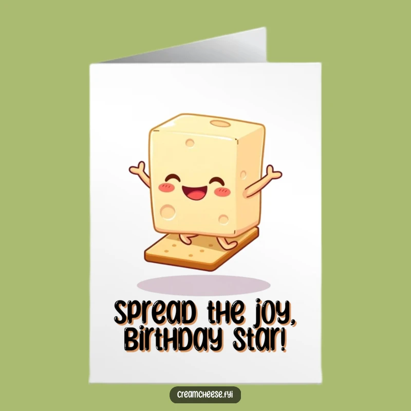 Free Printable Happy Birthday Card: Funny Cream Cheese Hop Design, Hilarious Downloadable Gift