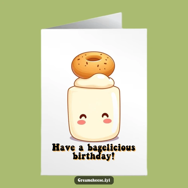 Funny Cream Cheese Bagel Birthday Card Free Printable - Downloadable Humorous Gift