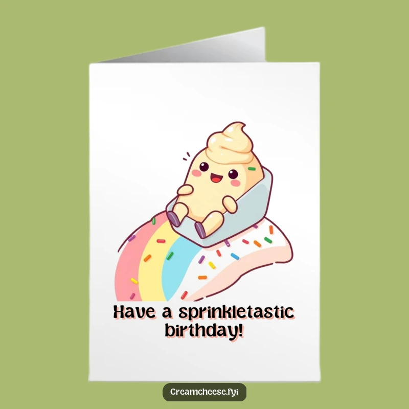 Free Printable Birthday Card: Cream Cheese Sprinkle Slide Fun - Hilarious Gift!