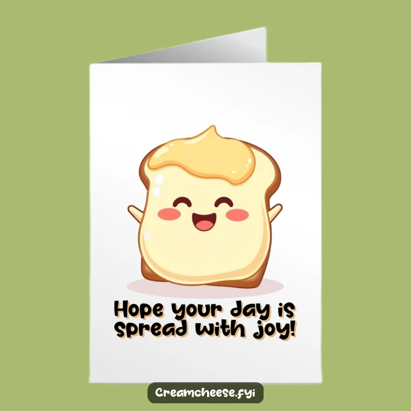 Free Printable Birthday Card: Happy Cream Cheese Spreading - Funny DIY Downloadable Gift