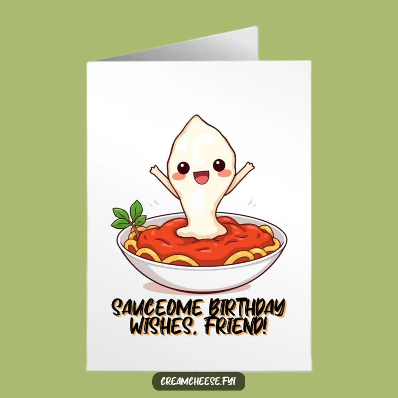 Free Printable Funny Birthday Card: Cheesy Pasta Dream