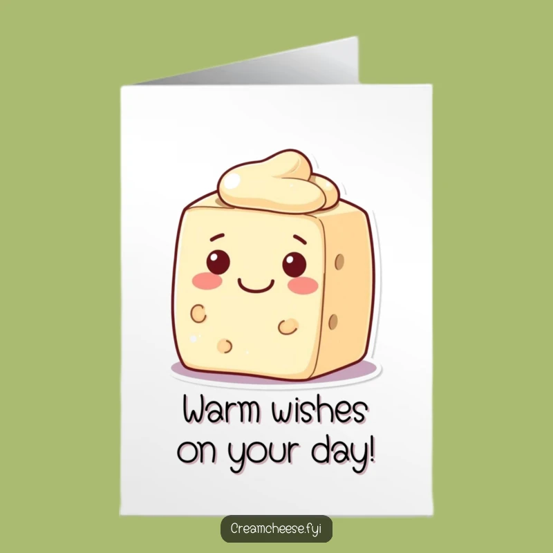 Friendly Cream Cheese Block Birthday Card: Free Printable Warm Wishes!