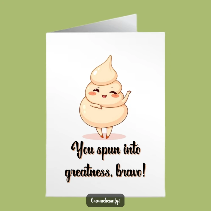 Free Printable Congrats Card: Elegant Cream Cheese Pirouette, Hilarious Downloadable