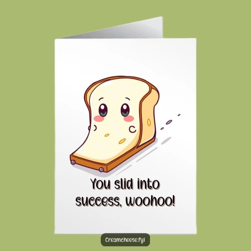 Free Printable Congrats Card: Speedy Cream Cheese Slide, Hilarious Downloadable