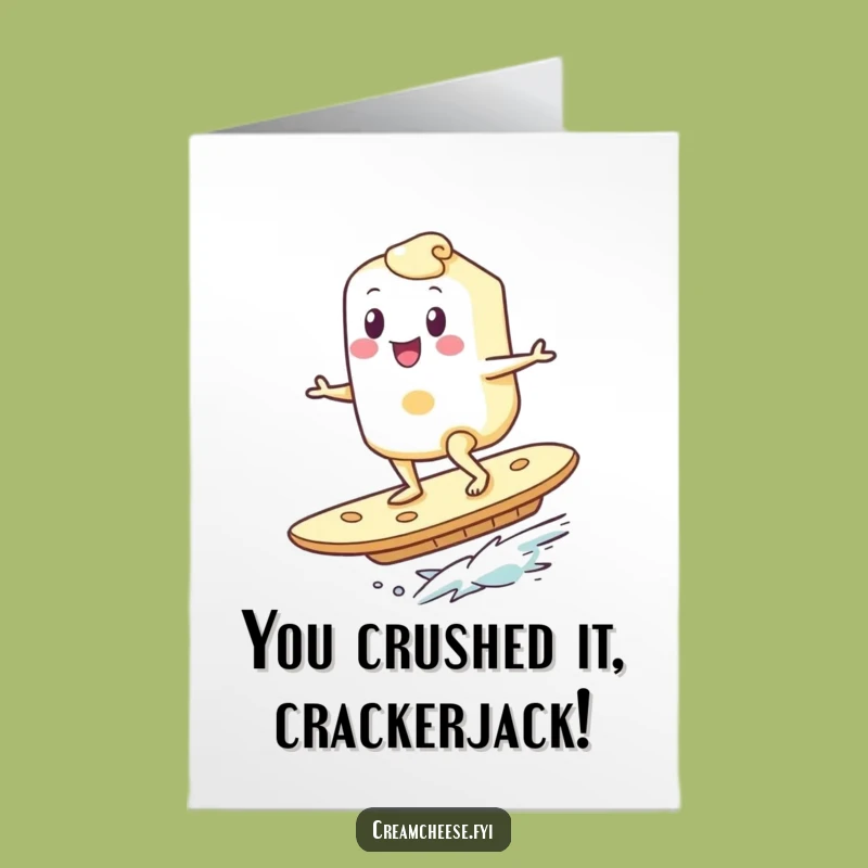 Free Printable Funny Congrats Card: Cream Cheese Surfer Celebration - Instant Download