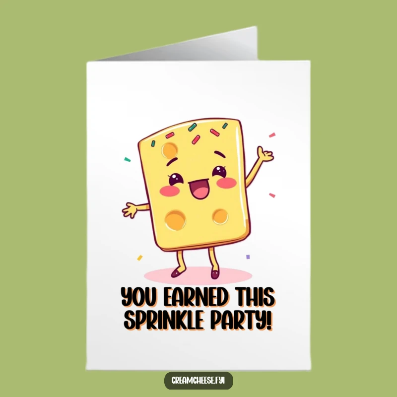 Funny Free Printable Congrats Card: Sprinkled Cheese Dance, Downloadable Joy
