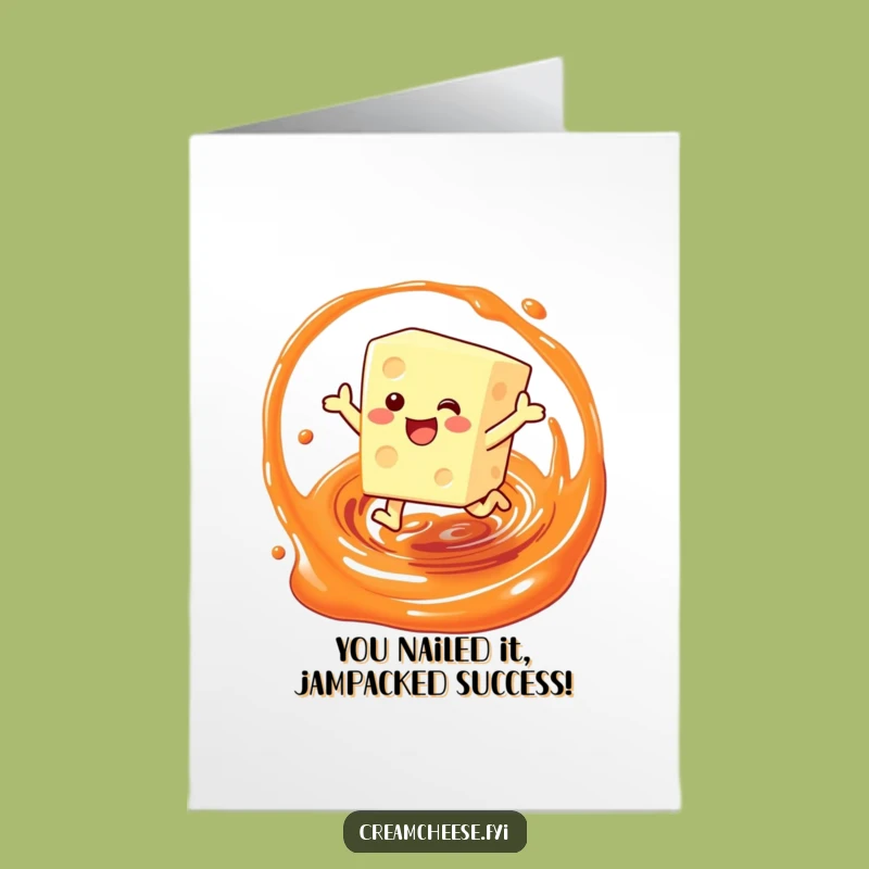 Jam-tastic Cream Cheese Congrats Card Free Printable - Downloadable Celebration