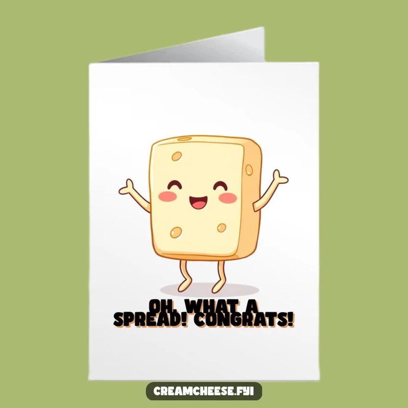 Free Printable Congrats Card: Dancing Cheese Achievement, Print at Home Celebration