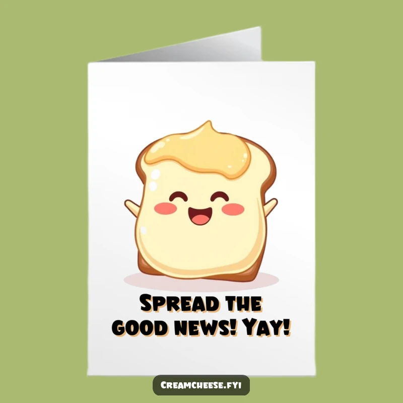 Free Printable Congrats Card: Spreading Cream Cheese Joy - Hilarious Downloadable
