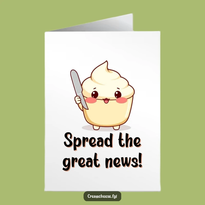 Free Printable Congrats Card: Surprised Cream Cheese! Hilarious Lid Ajar Design, Downloadable Gift.