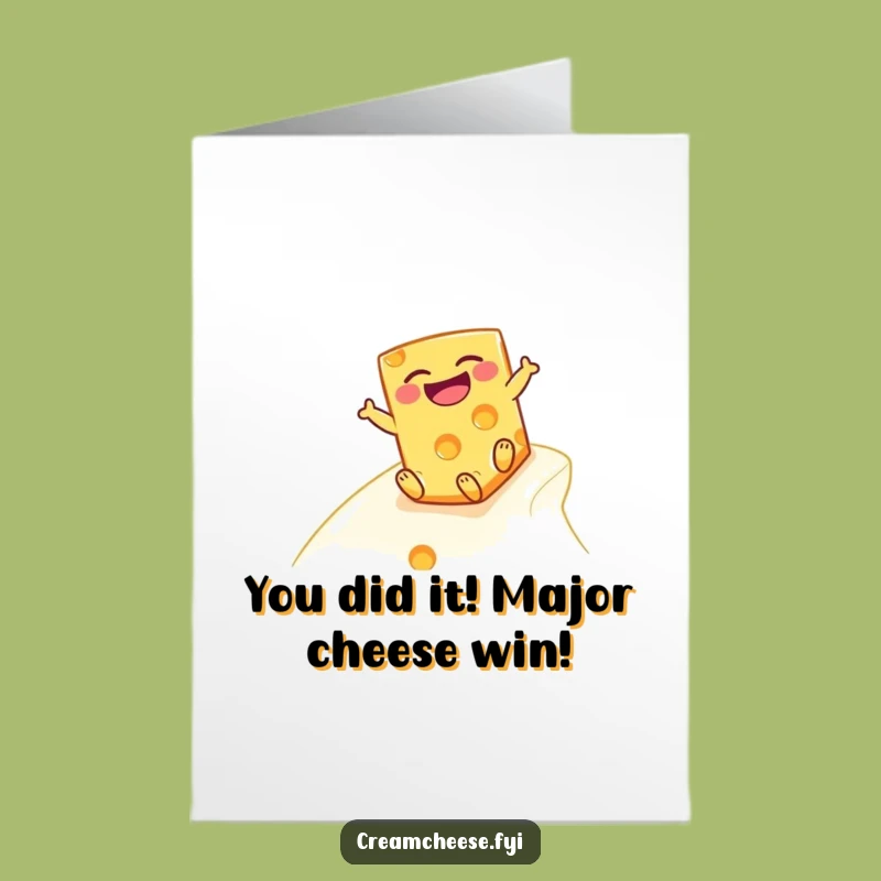 Funny Free Printable Congrats Card: Cheesy Slope Celebration, Downloadable Joy