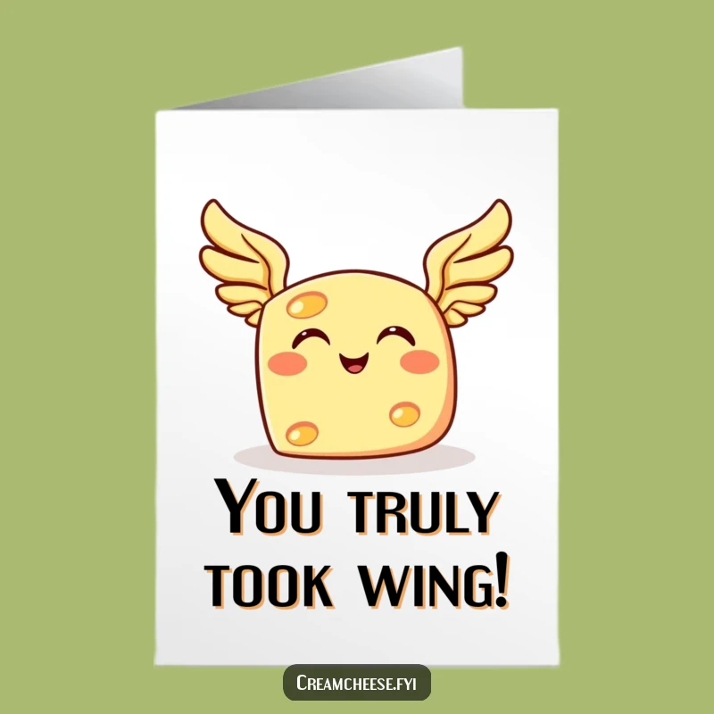 Funny Free Printable Congrats Card: Winged Cheese, Soaring Success Downloadable