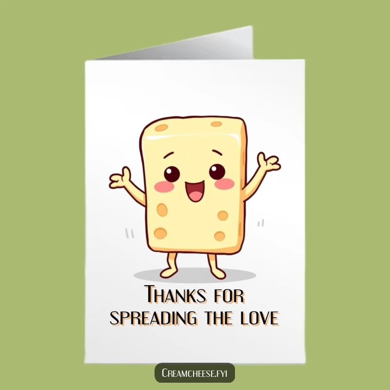 Free Printable Cream Cheese Thank You Card: Groovy DIY Gift of Gratitude
