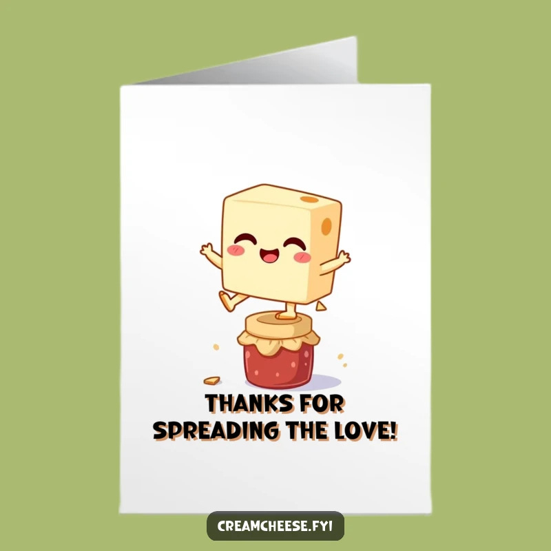 Free Printable Thank You Card: Cream Cheese Gratitude, Funny Downloadable Appreciation!