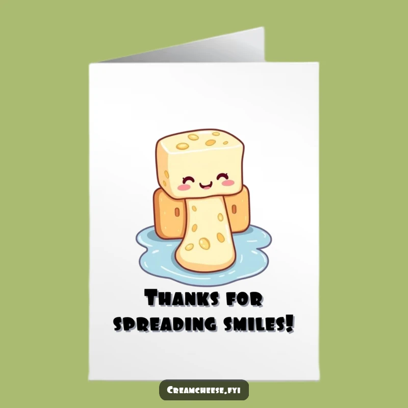 Free Printable Thank You Card Cream Cheese Waterslide Funny Downloadable Gift