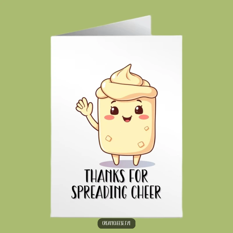 Free Printable Thank You Card: Cream Cheese Waves - Funny Downloadable Gift